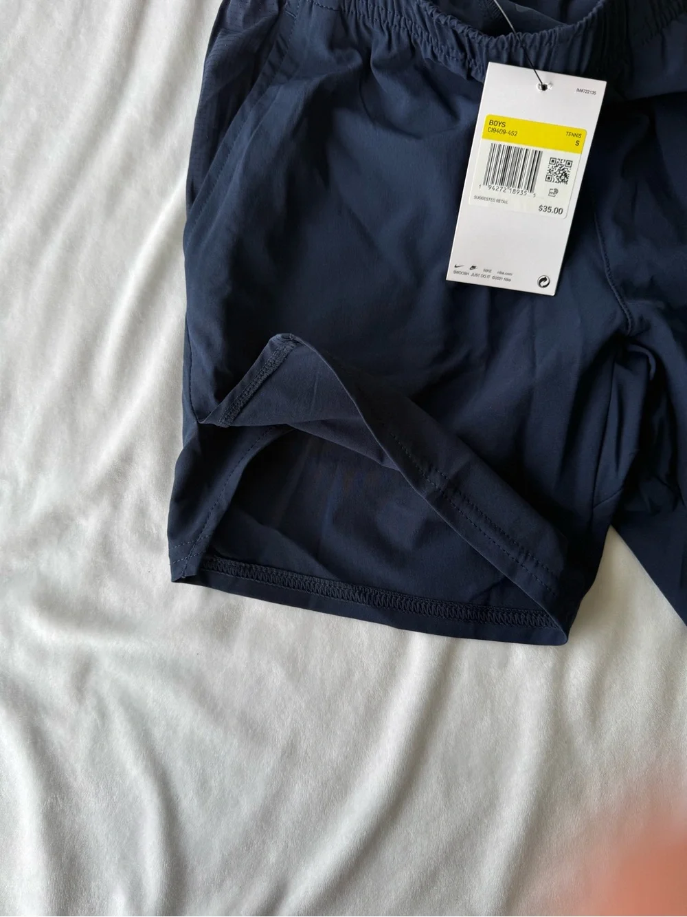 Nike Navy Athletic Performance Shorts with White Swoosh